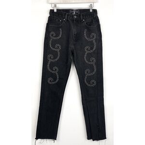Levi’s American Vintage Womens Straight‎ Jeans 27 Black Studded Unique Goth